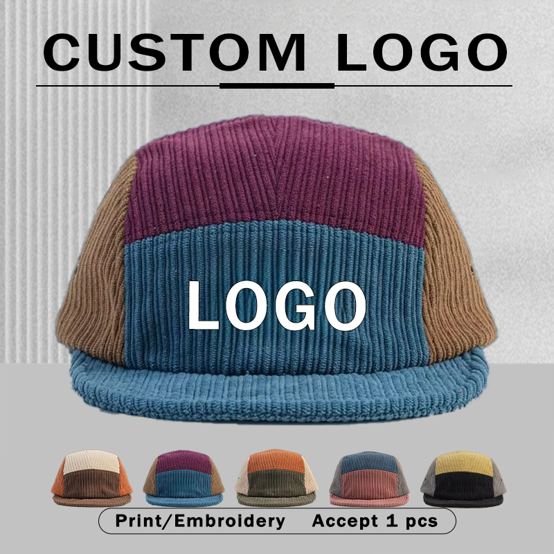 Corduroy Cap 5 Panel - Herren Damen Baseballkappe aus Cord mit