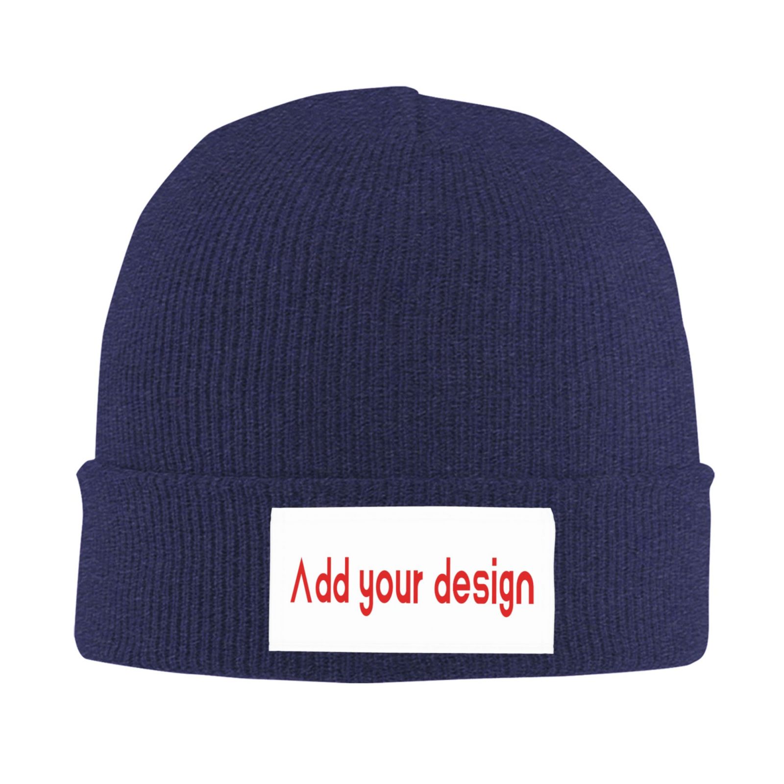 Beanie Cuffed Knit - Personalisierte Strickmütze, Wintermütze mit gesticktem Logo,